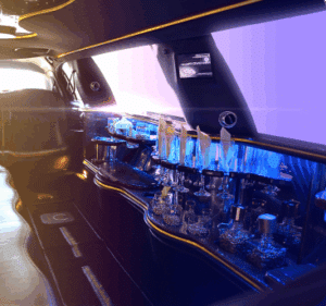 Limousine Nantes_bar lumineux dans la limousine